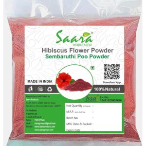 Hibiscus Flower Powder, 100g, Gudhal Ka Phool, Sembaruthi Poo, Rosa-Sinensis For Hair Care & FacePack, 100g