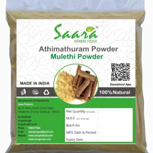 Athimathuram Powder, 100g, Mulethi Powder, Yashtimadhu, Licorice, Glycyrrhiza Glabra, Earatti Maduram Powder,100g