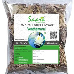 Dry White Lotus Flower, 100g, Nelumbo Nucifera, Venthamarai, Dry Kamal Phool,100g