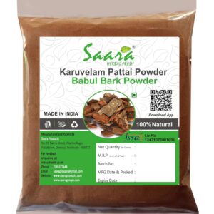 Karuvelam Pattai Powder, 100g, Keekar Bark, Babul Bark, Gum Arabic Tree, Jaali mara, Acacia Nilotica Powder, 100g