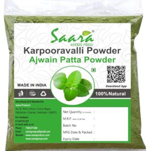 Karpooravalli Powder,100g, Coleus Amboinicus, Omavalli Leaves, Indian Borage, Patta Ajwain, Vamu Aaku, Panikoorka Leaves Powder, 100g