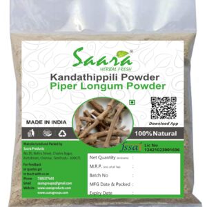 Kandathippili Powder,100g, Piper longum, Piper Root, Piparamula, Modikaddi, Kandatippili, Kattuthippaliver Powder, 100g