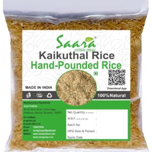 Traditional Kaikuthal Rice, 950g, Kaikuthal Rice, Brown Chawal, Enriched with Dietary Fiber and Nutrients, 950g