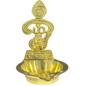 Brass Om Vel Vilakku | Murugan Diya - Tamil Om Brass Oil Lamp for Pooja