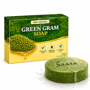 Handmade Herbal Green Gram Soap, 90g (Pack of 1), For Smoothening Dry Skin and Moisturizing