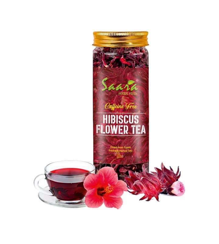 Hibiscus Flower Herbal Tea || NATURAL COLORANT || Used for Iced Tea Cocktails, Mocktail & Syrups - Vegan - GMO Free, 100 gm