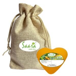 Papaya Soap, Body Tan Removal, Dark Spots and Acne Control, 100g Each, Heart Shape (pack of 1)