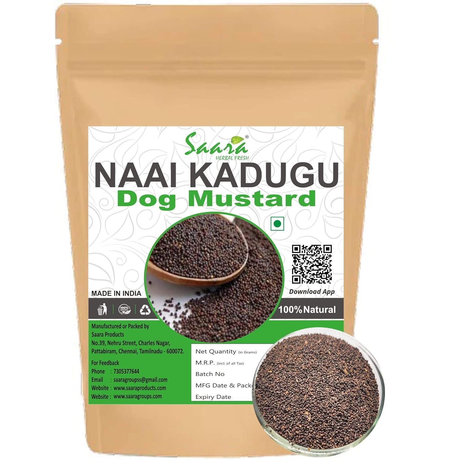 Naai Kadugu, 100g | Dog Mustard | Traduzione Automatica | Erucastrum Gallicum