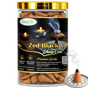 Zed Black Dhoop Cone, 50 Cones, Dasangam Dhoop Cones for Pooja & Havan, Incense Cones