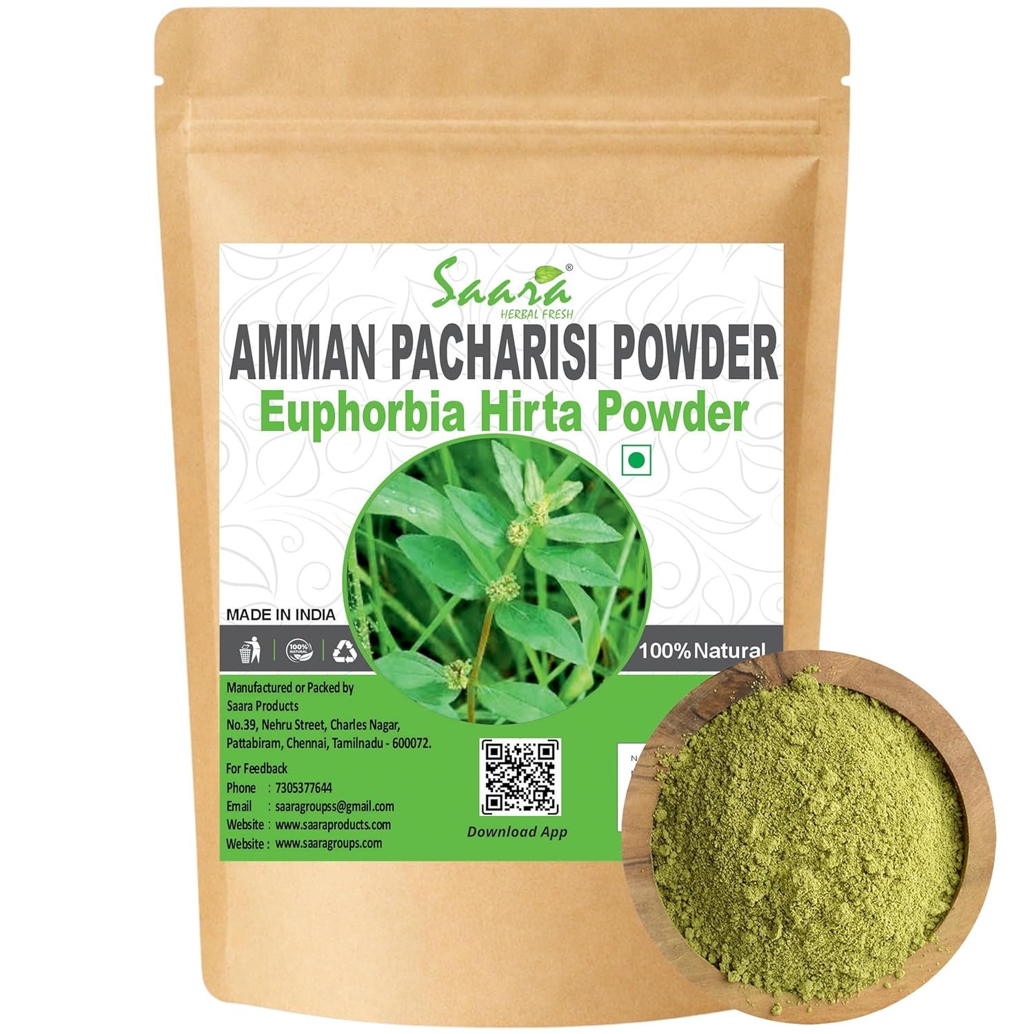 Amman Pacharisi Fine Ground Powder 100g, Duddi Soppu Powder