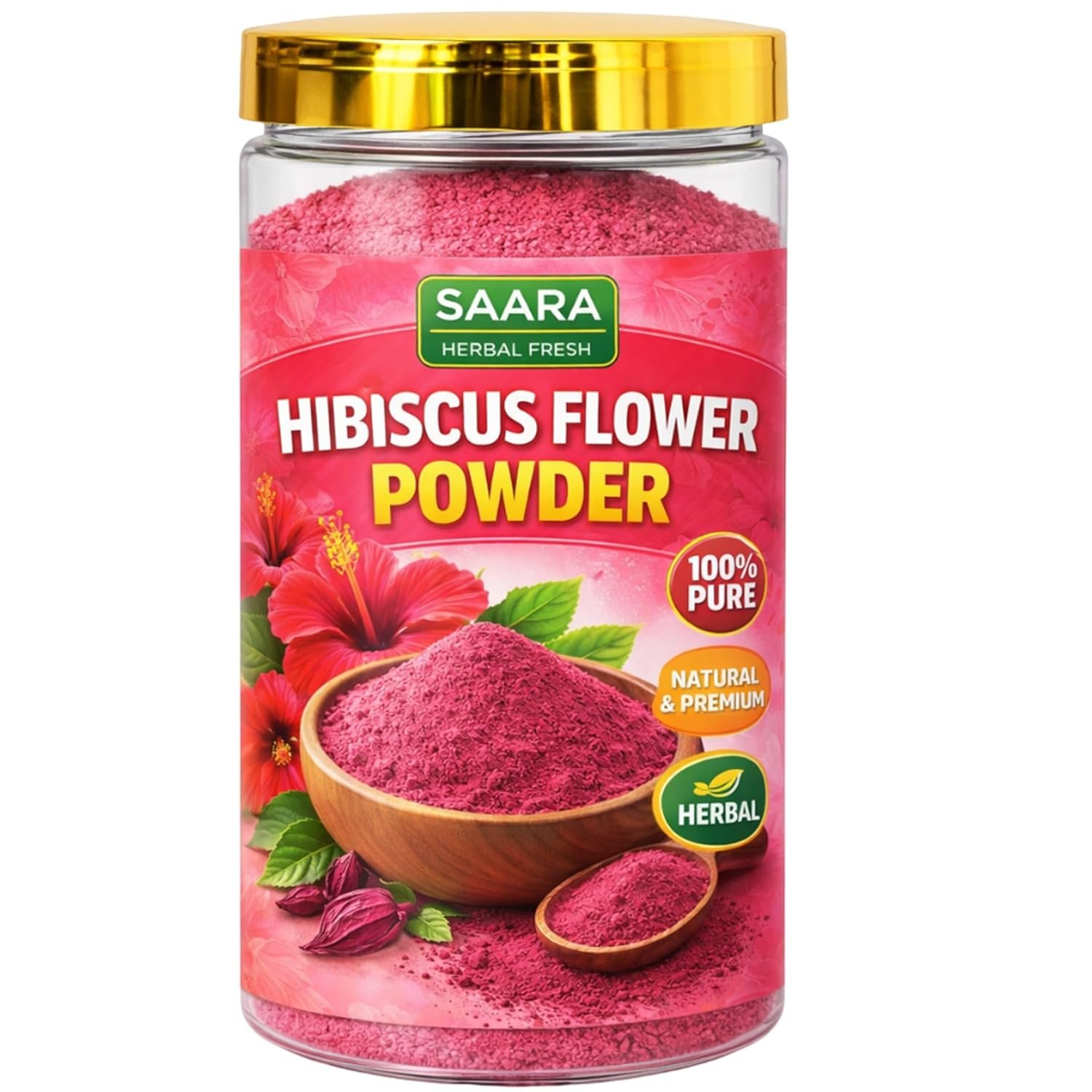 Hibiscus Flower Powder, 200g, Sembaruthi Flower Powder, 200g