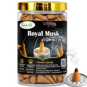 Royal Musk Dhoop Cone, 50 Cones, Incense Cones with Musk Fragrance, Dry Dhoop with Long Lasting Fragrance for Pooja, (Pack of 1)