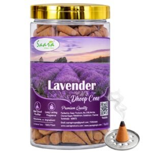 Lavender Dhoop Cone, 50 Cones, Incense Cones with Lavender Fragrance, Dry Dhoop Cones for Pooja