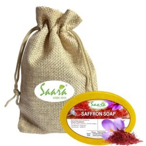 Saffron Soap, Kesar Soap, Deeply Moisturizing & Skin Brightening, Suitable for all Skin, 90g